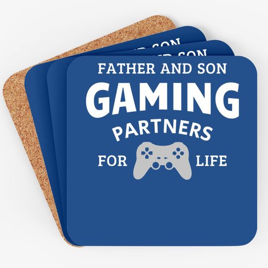 Father And Son Gaming Partners For Life Family Matching Gift Coaster