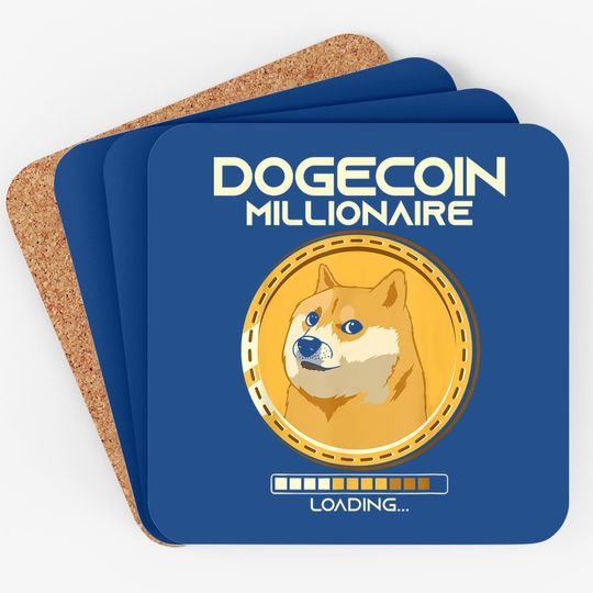 Dogecoin Millionaire Loading Funny Crypto Cryptocurrency Coaster