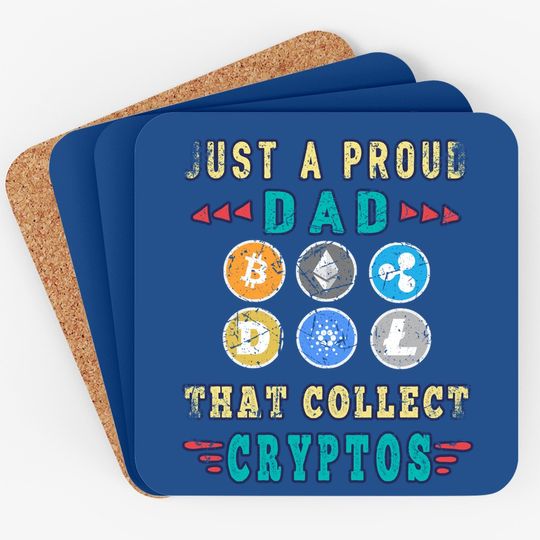 Crypto Dad Bitcoin Coin Hodl Funny Cryptocurrency Papa Coaster