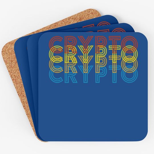 Vintage Cool Crypto Bitcoin Blockchain Retro Coaster