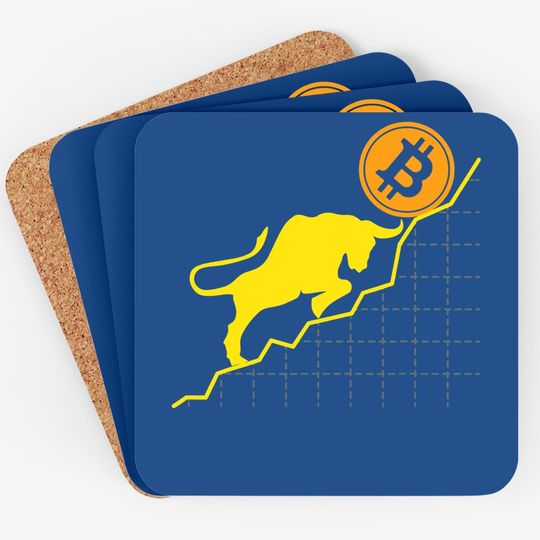 Bitcoin Trader Crypto Asset Trader Bull Trend Art Coaster Coaster