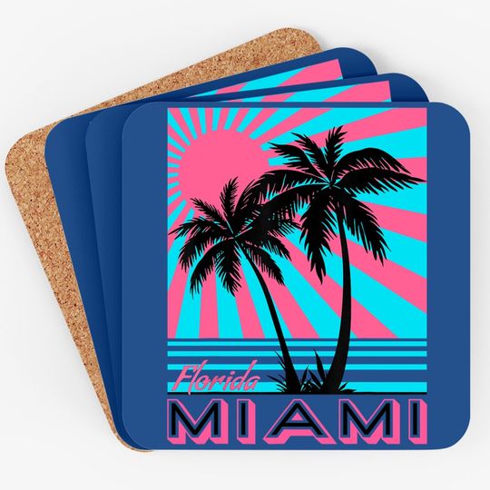 Miami Coaster Florida Palm Trees