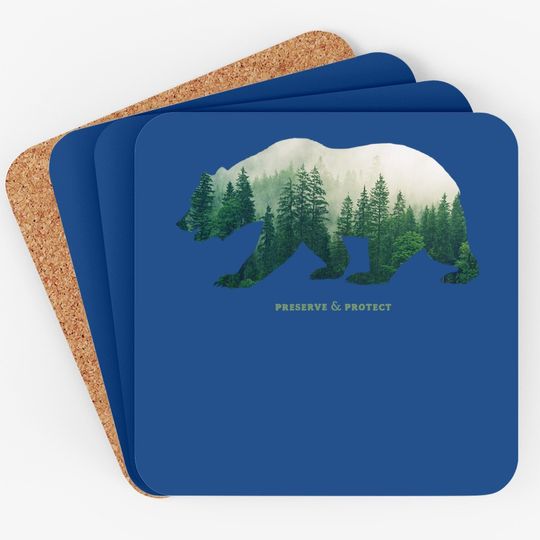 Preserve & Protect Coaster Vintage National Park Bear Coaster