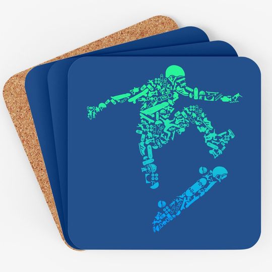 Skater Skateboarding Helmet Gear Skateboard - Skateboarder Coaster