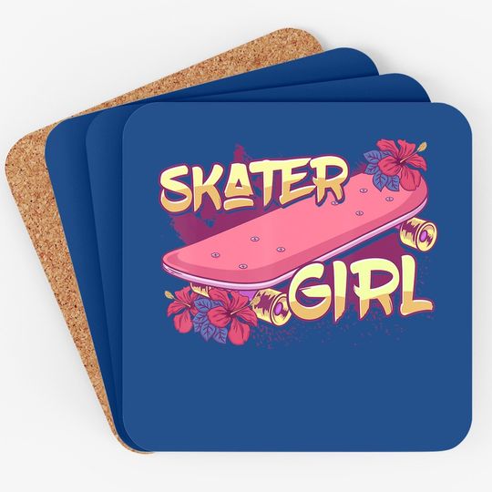 Skater Girl Skateboard Skateboarding Coaster