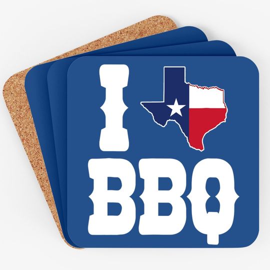 I Texas Bbq Coaster Gift For Texans, I Love Texas Coaster
