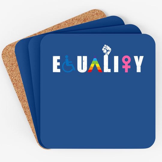 Equality Lgbt-q Gay Pride Flag Proud Ally Rainbow Fist Coaster