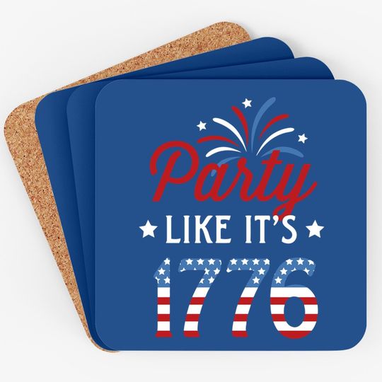 Instant Message Party Like Its 1776 - Short Sleeve Graphic Coaster