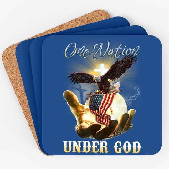 Eagle Usa Christian Patriot One Nation Under God Coaster
