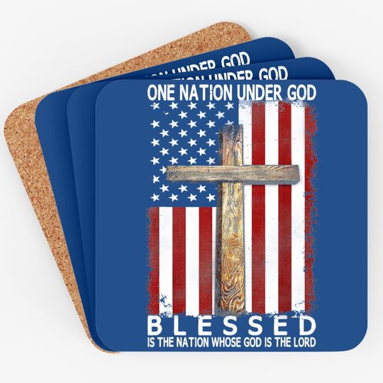 One Nation Under God Christian Jesus Coaster