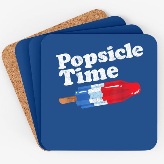 Summer Popsicle Time Funny Bomb Retro 80s Pop Vacation Gift Coaster