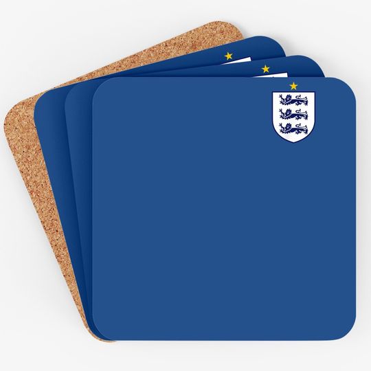 England Three Heraldic Lions Crest Football Coaster