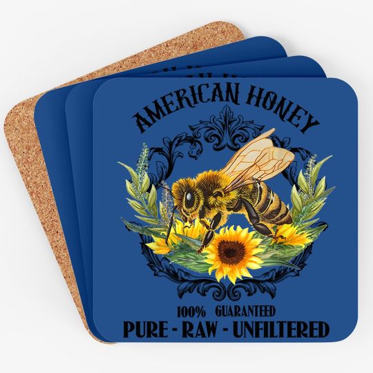 American Honey Bee Funny Beekeeping Gift For Beekeeper Coaster