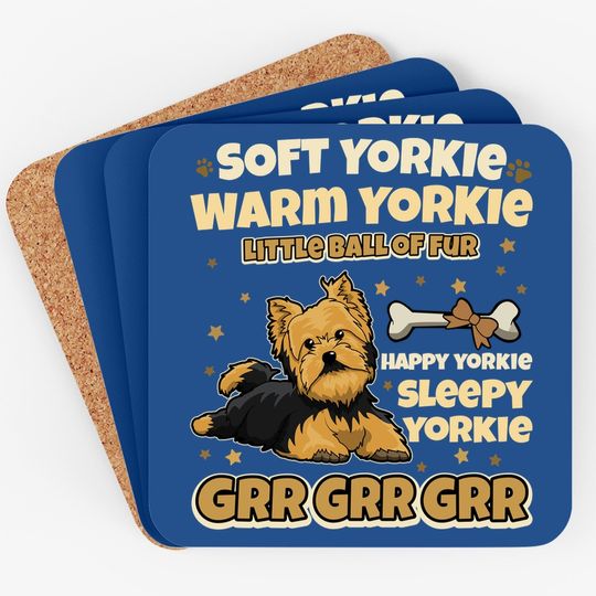 Yorkie Dog Soft Yorkie Warm Yorkie Coaster