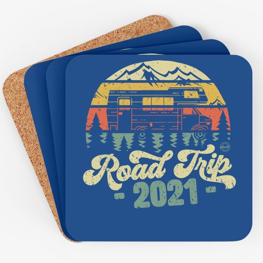 Road Trip 2021 Retro Vintage Coaster