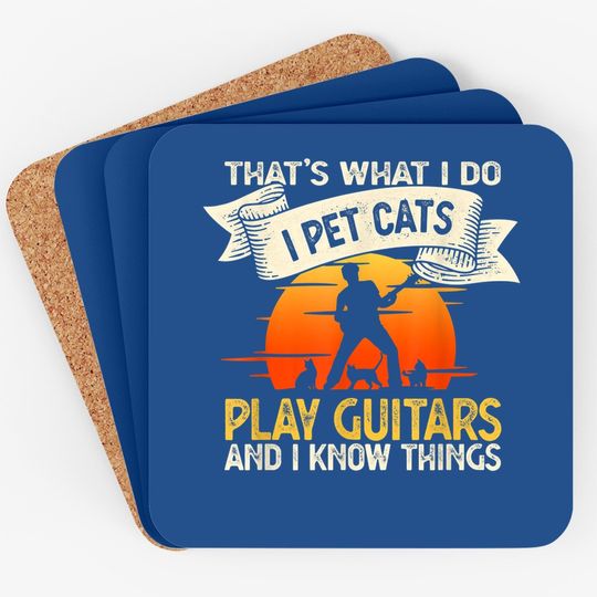That's What I Do I Pet Cats Funny Guitar Coaster