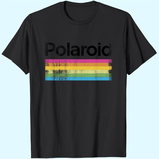Men's Classic Polaroid Logo Vintage Style Rainbow T-Shirt