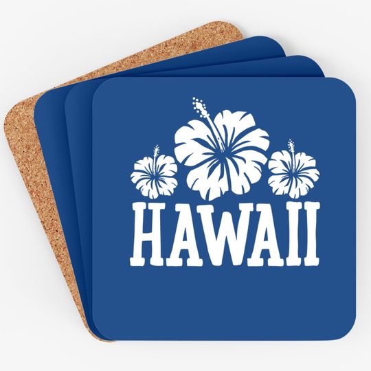 Hawaii Hawaiian Aloha Tropical Flower Summer Coaster
