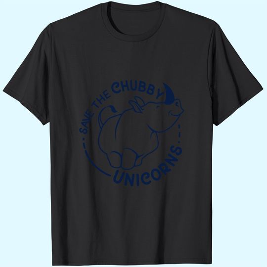 Save The Chubby Unicorns | Funny Phrase Rhino Saying Sarcastic Dad Joke T-Shirt for Men