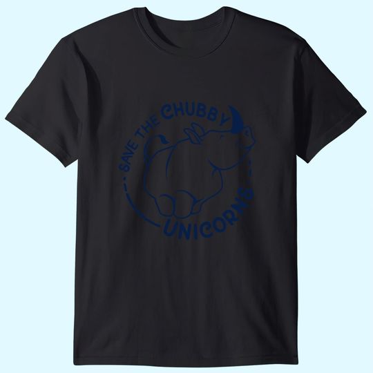 Save The Chubby Unicorns | Funny Phrase Rhino Saying Sarcastic Dad Joke T-Shirt for Men