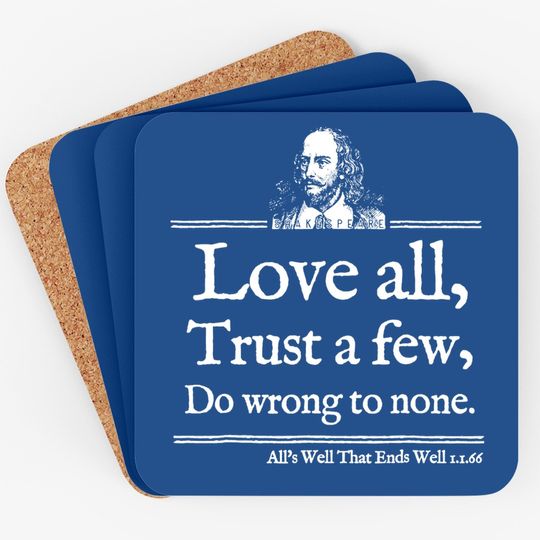 Love All Shakespeare Quote Coaster