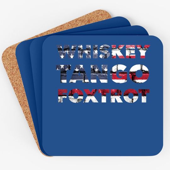 Wtf Whiskey Tango Foxtrot American Flag Coaster