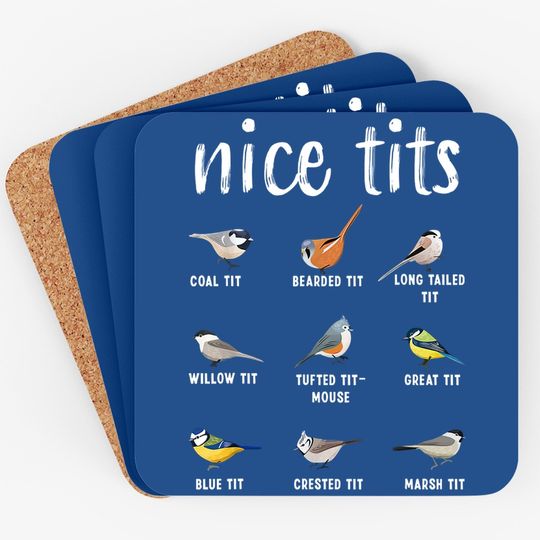Nice Tits Bird Species Coaster