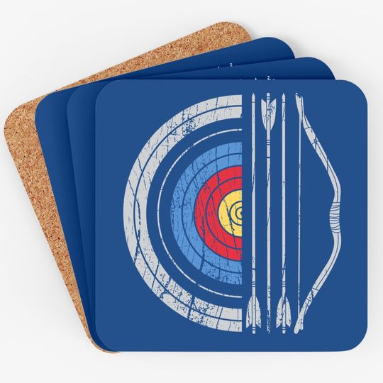 Archery Target Bow And Arrow Vintage Gifts Archer Coaster