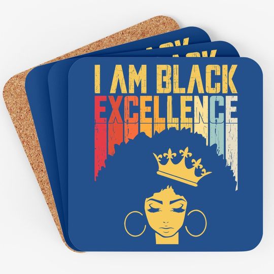 Retro Vintage Black Excellence African Pride History Month Coaster