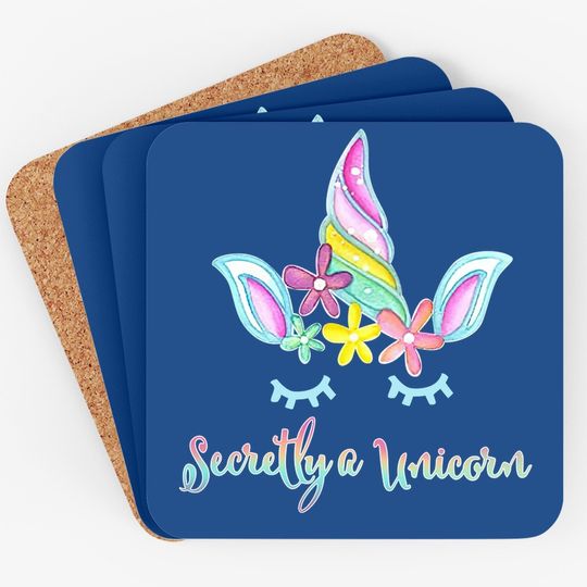 Secretly A Unicorn Flowers And Horn Plus Size Coaster