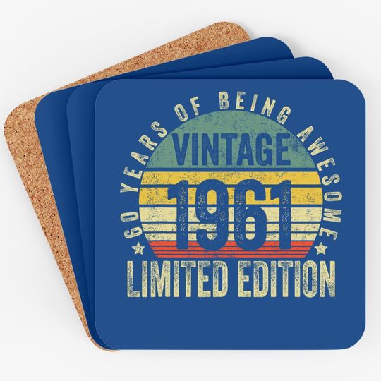 Vintage 1961 Limited Edition 60th Birthday Coaster