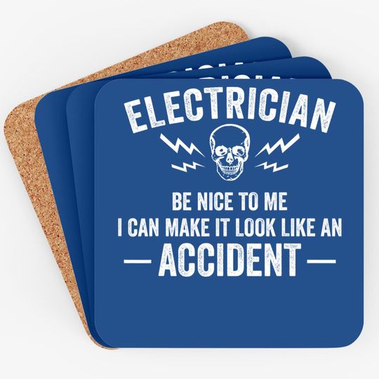Funny Electrician Gift Cool Electrical Lineman Gag Quote Coaster
