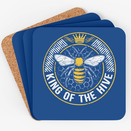 King Of The Hive Beekeeper Bee Lover Honey Coaster