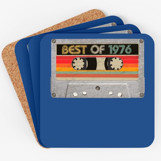 Best Of 1976 45th Birthday Gifts Cassette Tape Coaster