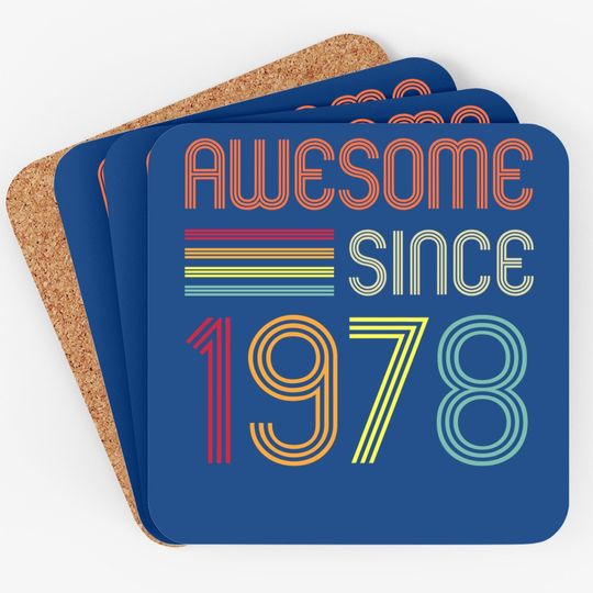 Awesome Since 1978 43rd Birthday Retro Coaster