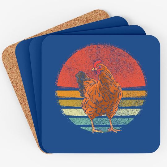 Vintage Chicken Animal Retro Chickens Lover Coaster
