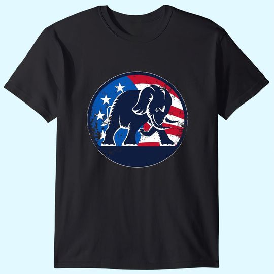 ShirtInvaders Republican Party Elephant Logo - Distressed Print T-Shirt