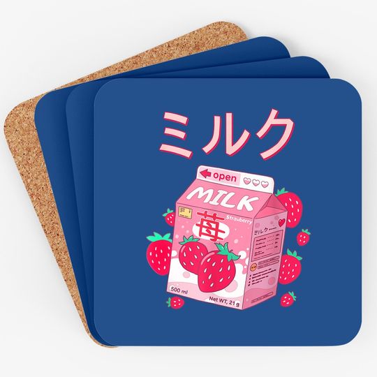 Japanese Kawaii Strawberry Milk Coaster Milk Shake Coaster