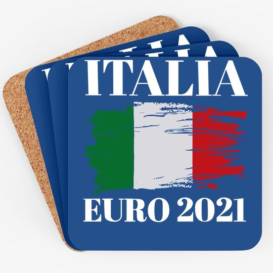 Italy Jersey Soccer 2021 Euro Design Coaster