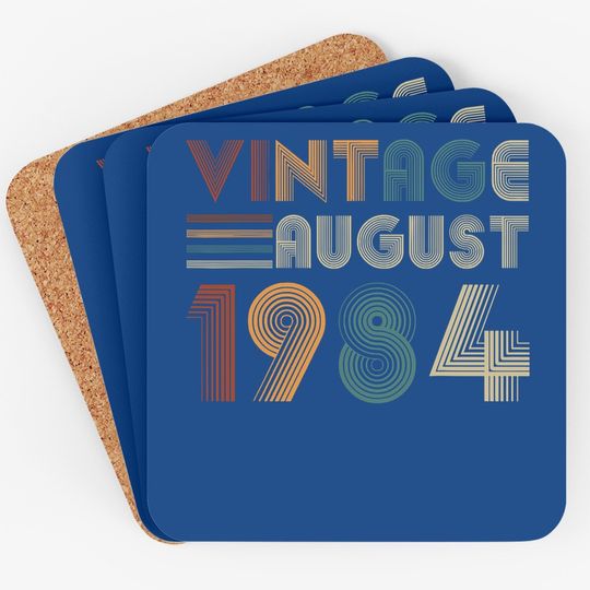 Retro Vintage August 1984 Coaster 35th Birthday Coaster