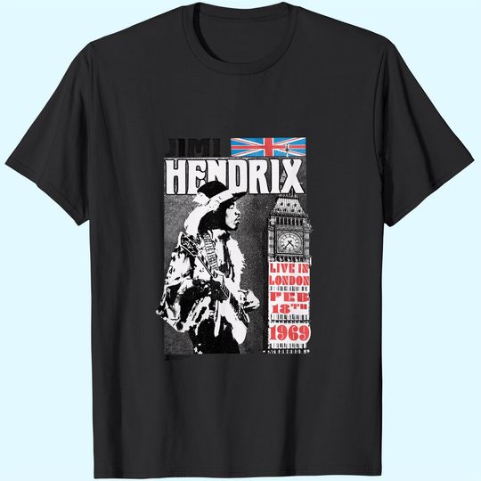 Jimi Hendrix - Mens Live in London T-Shirt