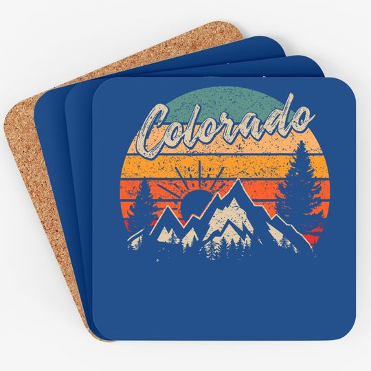 Colorado Vintage Retro Mountains Mountaineer Usa Coaster