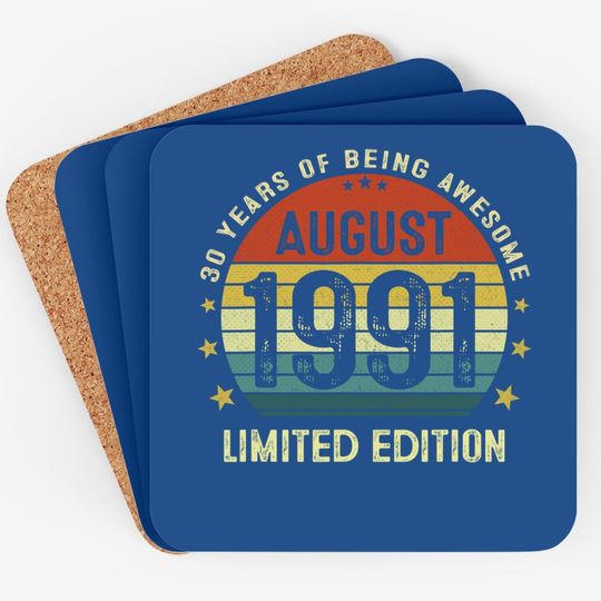 30 Year Old Vintage August 1991 Limited Edition Coaster