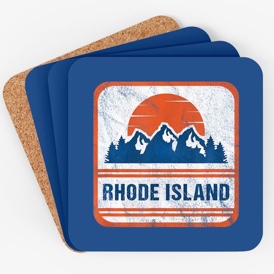 Retro Vintage Rhode Island Gift Coaster