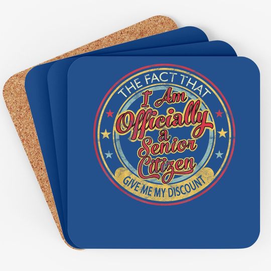 65 Year Old Gifts ly A Senior Citizen 65th Birthday Coaster