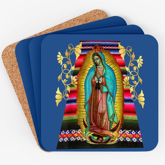 Our Lady Of Guadalupe Virgin Mary Mexico Zarape Coaster