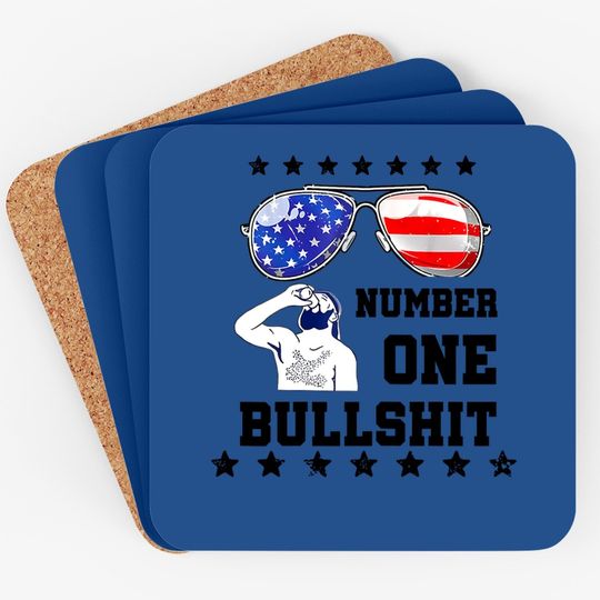 Number One Bullshit Us Flag Sunglasses Coaster