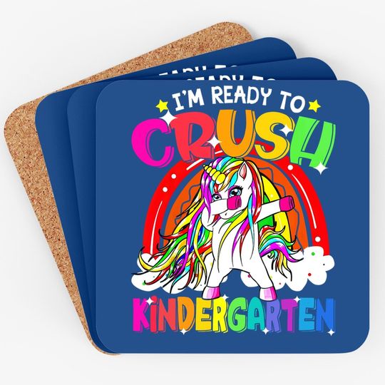 I'm Ready Crush Kindergarten Dabbing Unicorn Back To School Coaster