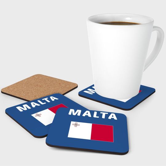Malta Flag Souvenir Gift Maltese Coaster