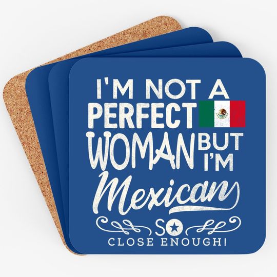 Mexico Flag Woman Coaster Mexican Pride Souvenir Funny Coaster